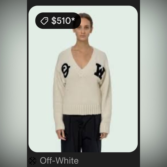 Off-White Cream Sweater with Black Lettering (OW) - Picture 7 of 7